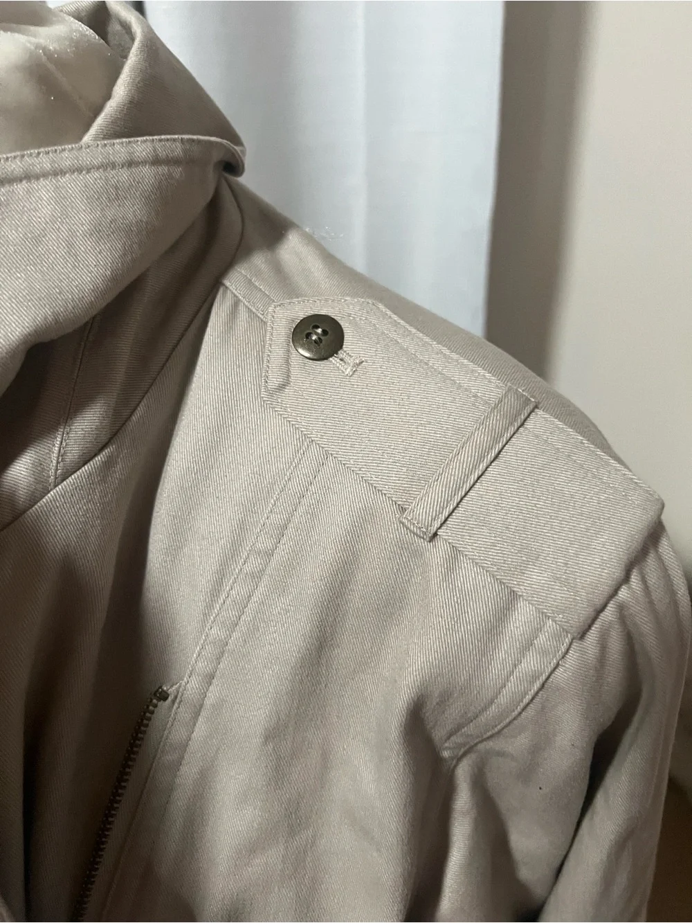Vintage TOGETHER! Asymmetric Zipper Trench Coat - Khaki / Tan - Petite 2 Classic